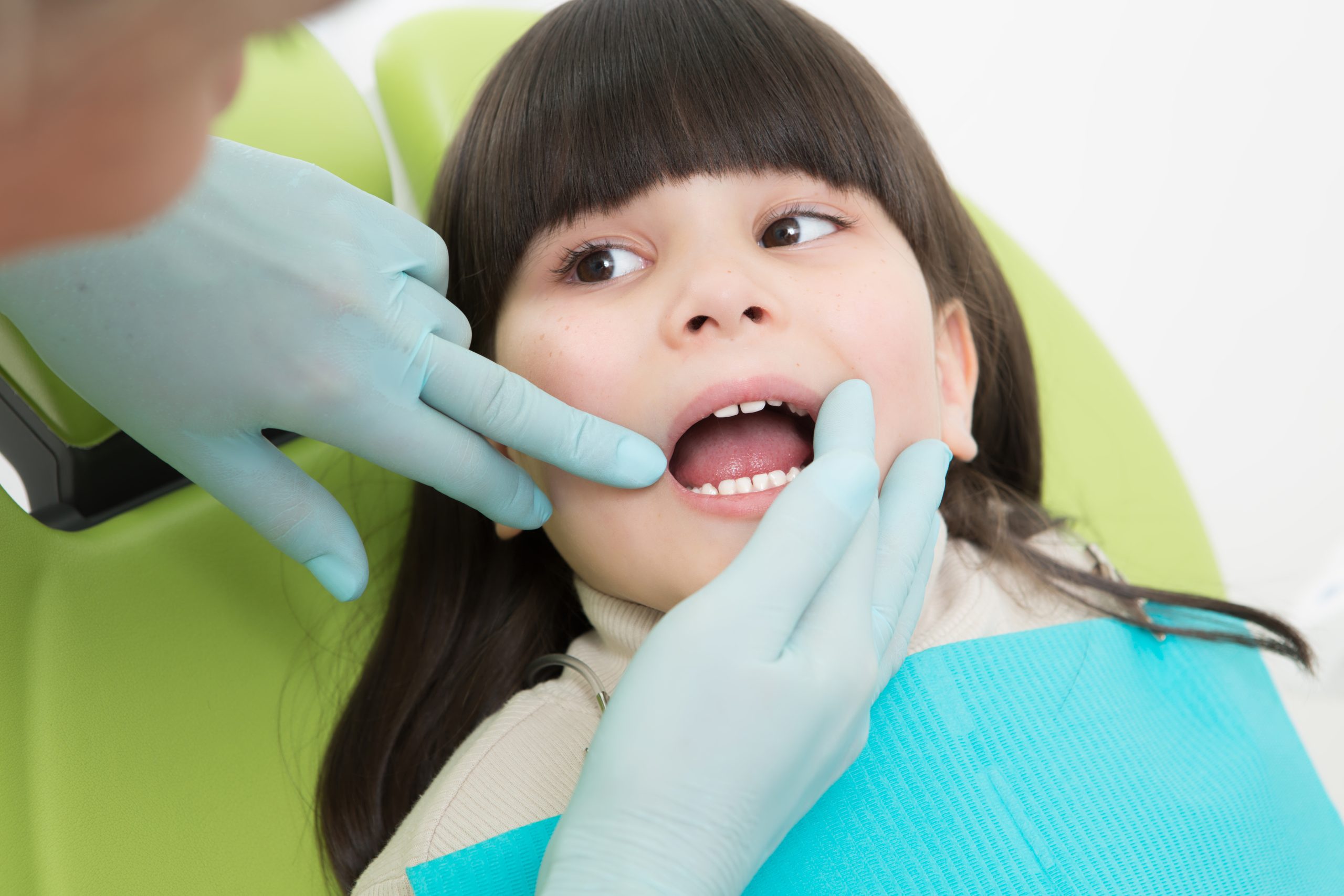 Little girl at dentist's office